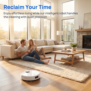 เครื่องดูดฝุ่นหุ่นยนต์อัจฉริยะ 3500Pa มอเตอร์ไร้แปรงถ่านแรงดูดสูง ปรับได้ 3 โหมด กำจัดฝุ่นอัตโนมัติ ชาร์จเองได้ - Product Image 2