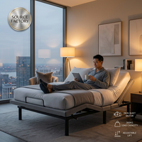 Sommier de lit réglable en fer avec moteur silencieux à télécommande sans fil, capacité 300 kg, pour projets hôteliers, taille personnalisée, CE ISO, approvisionnement en gros