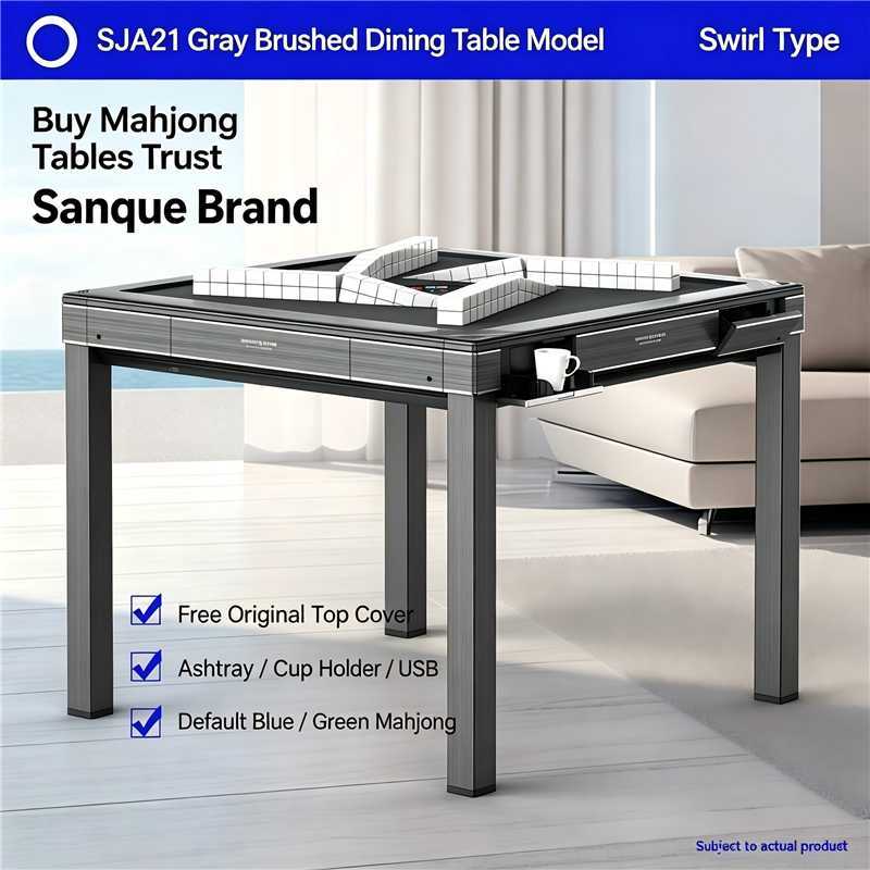 SJA21 gray brushed dining table style rotary coast
