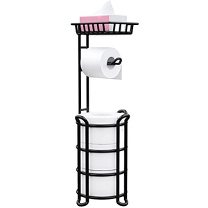 Clearance Free Standing <b>Toilet</b> Tissue <b>Roll</b> Storage Rack <b>Black</b> Bathroom <b>Toilet</b> Paper Holder <b>Stand</b> - Product Image 1