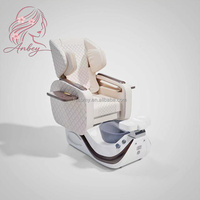 Fauteuil de pédicure électrique inclinable de luxe, fauteuil de massage des pieds à eau chaude et froide réglable pour salon de manucure