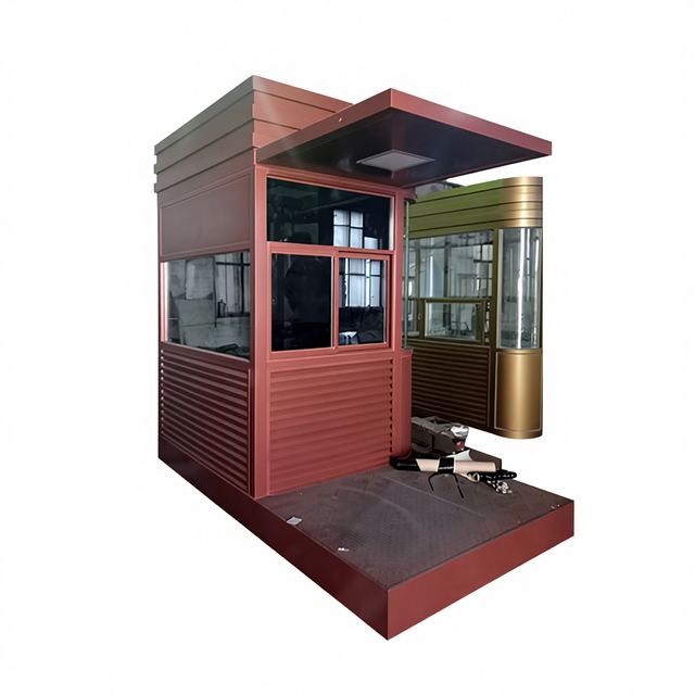 Customized Size Steel Security Guard Room Prefabricated Outdoor Sentry Post Modular Guard Shack for School Entrance Gatehouse