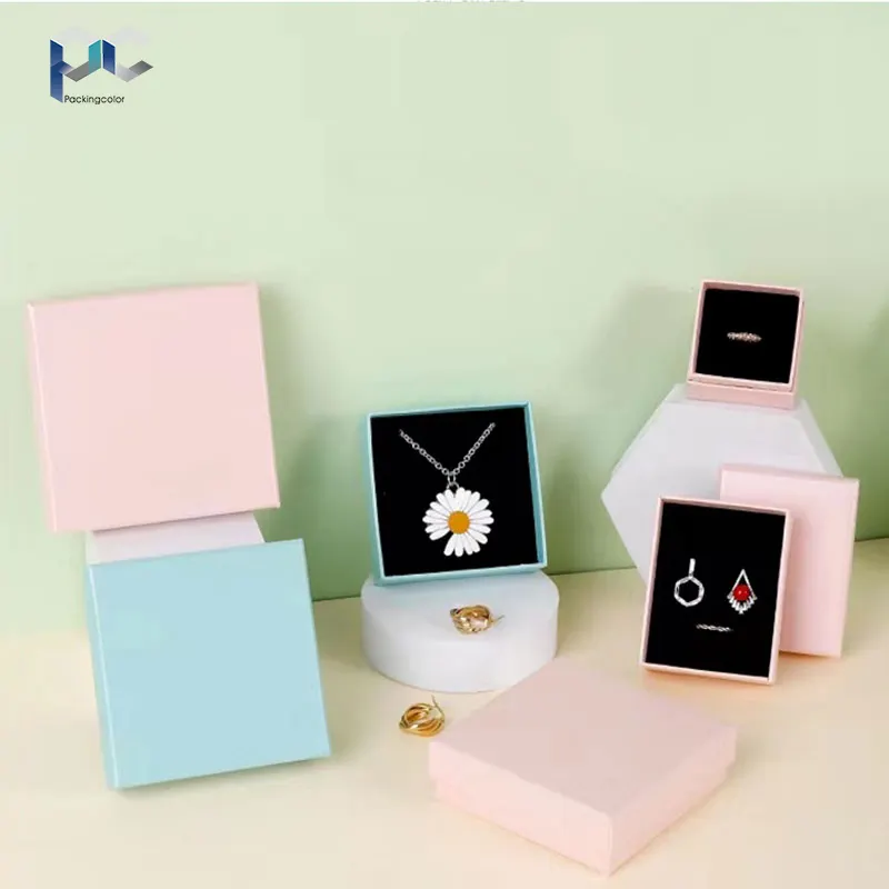 Nouveaux Styles de boîtes à bijoux blanches moins chères, emballage de collier, tiroir coulissant, boîtes à bijoux Super minces avec Logo
