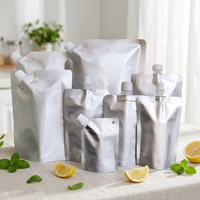 Pochettes souples transparentes personnalisables avec bec verseur pour liquides, recyclables, 4L 5L, pour boissons, traiteur, eau, sauces, condiments, lait, coca