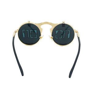 Gafas de Sol de Metal Punk Retro para hombre, montura Vintage con tapa dorada UV400, montura redonda de moda, estilo <span class=keywords><strong>Steam</strong></span> Punk, gafas de sol Unisex - Product Image 5
