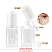 Flacon compte-gouttes en PETG transparent personnalisé de 30 ml pour sérum, emballage cosmétique, huile essentielle, sérum pour le visage