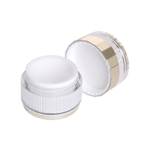 15g 30g 50g Bouteille vide ronde de luxe en acrylique blanc Conteneur de crème pour la peau Design Pot cosmétique doré Couvercle transparent