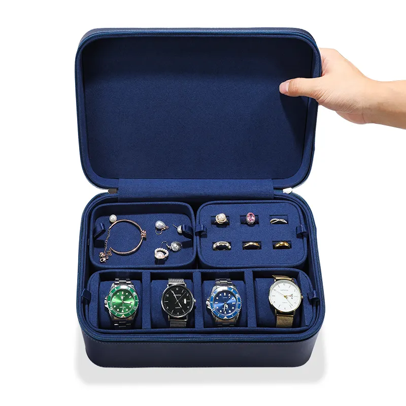 Reizen Zwarte Sieraden Sieraden Armband Organizer Opberg Voor Doos Luxe 2023 Lederen Kussenhorloge Lederen Horlogekast