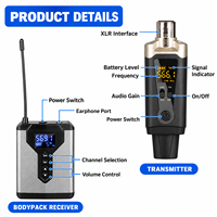 Système IEM sans fil UHF double canal avec moniteurs intra-auriculaires et récepteur bodypack pour musiciens, chanteurs, scène, église et utilisation en studio