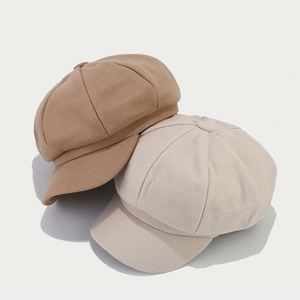 Autumn Winter Women's Beret Newsboy Hat Character <b>Small</b> Octagonal Warm 8 Panels Beret - Product Image 3
