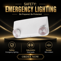Lampe de secours LED à double tête ultra-mince 2W, autonomie 90 minutes, pour lieux humides, lampe de sortie d'urgence câblée pour les États-Unis et le Canada