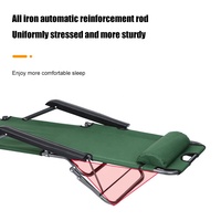 Chaise longue pliable réglable en métal pour l'extérieur avec oreiller, pliable, pour le camping et la plage
