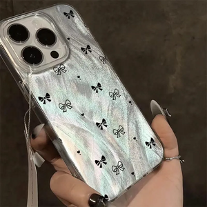 Coque de téléphone IMD avec nœud noir style ins, compatible avec Xiaomi, Samsung, OPPO, Vivo - Product Image 2