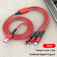 Cable de carga súper rápida 3 en 1 de 120W para móvil, USB, tipo C, para coche y hogar, venta de fábrica para Huawei