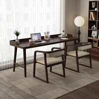 Bureau en bois massif Nordic Pure pour chambre à coucher, usage domestique, bureau double pour étudiants, bureau pour adultes, bureau d'ordinateur pour jeux, sans rangement