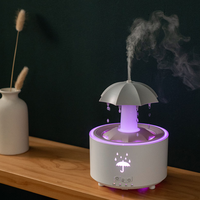 Humidificateur en forme de nuage de pluie avec télécommande, diffuseur d'huiles essentielles, lumière à 7 couleurs pour la maison, le yoga et le bureau