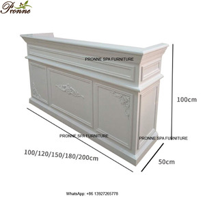 Moderna estación <span class=keywords><strong>de</strong></span> recepción <span class=keywords><strong>de</strong></span> salón <span class=keywords><strong>de</strong></span> <span class=keywords><strong>spa</strong></span>, mostrador <span class=keywords><strong>de</strong></span> recepción <span class=keywords><strong>de</strong></span> madera, color blanco - Product Image 5