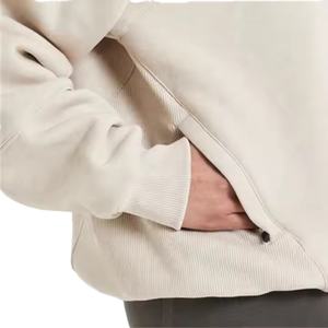 Sweat-shirt à demi-zip classique surdimensionné pour femmes, avec cordon de serrage ajustable, logo personnalisé, vente en gros par le fabricant - Product Image 5