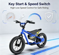 Magnifique Vélo Électrique Enfant en Acier Carbone, Ensemble de Huit Pièces pour Vélo de Montagne, Taille 12, Adapté aux Enfants