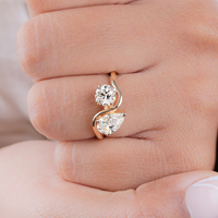 Bague de fiançailles Elisa Jewelry 1,0 ct en forme de fleur, bague en diamant de laboratoire rond, or blanc, argent sterling 925, alliances de promesse