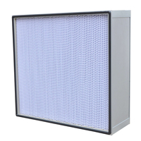 Filtre HEPA H14 à haute efficacité, filtre en fibre de verre à plis profonds pour les systèmes HVAC de salles blanches pharmaceutiques