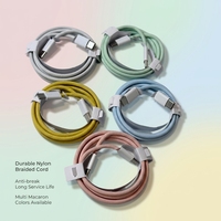 Kabel USB C ke USB C 60W PD 1m 2m Grosir, Kabel Pengisian Cepat Berbahan Nilon Kepang untuk iPhone 16 15 Pro Max Plus untuk iPad Pro