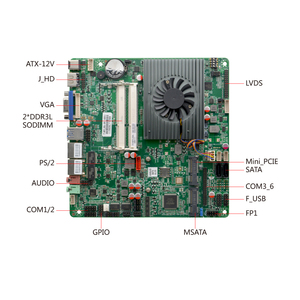 لوحة أم صغيرة نحيفة ITX مع معالج I5-6300U ومنفذي شبكة وذاكرة DDR3L تصل إلى 16 جيجابايت و8 منافذ USB و6 منافذ COM ودعم عرض 4K ومزود طاقة 12 فولت - Product Image 1