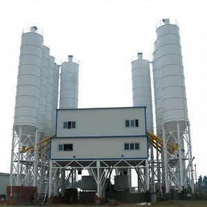 Centrale à béton stationnaire HZS60 électrique 37000W avec contrôle PLC, silos à ciment et station <span class=keywords><strong>de</strong></span> mélange - Product Image 1