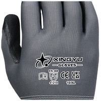 Gants de travail XINGYU en polyester 13 jauges, enduits de nitrile sablé, antidérapants, compatibles écrans tactiles, résistants à l'abrasion, haute adhérence pour la construction