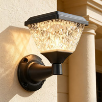 LumaNaga Lampe LED solaire étanche IP65 pour poteau de portail, corps blanc/noir, éclairage extérieur pour clôture, base E27, décoration murale