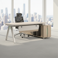 Bureau de direction de luxe avec rails de tiroir silencieux, quincaillerie anti-corrosion et anti-rouille, système de verrouillage sécurisé pour bureau de direction