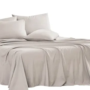 Super Soft bamboo linen bedding 300tc 100% organic Bamboo textile bedsheet set king size