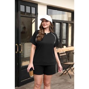 Conjunto Deportivo de Verano para Mujer, Manga Corta, Transpirable, Informal, para Descansar, Conjuntos Combinados para Vacaciones en el Aeropuerto, Ropa de Moda - Product Image 4