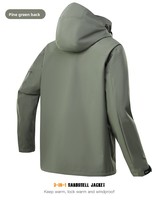 Veste de randonnée longue imperméable et coupe-vent 3-en-1 en polaire graphène avec capuche, plusieurs couleurs, boussole intégrée et fermeture éclair