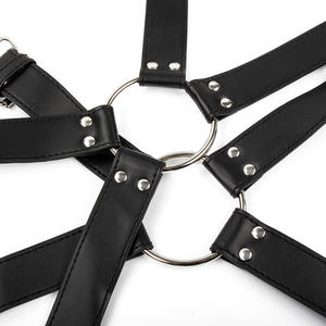 Fetish <span class=keywords><strong>Slave</strong></span> Men Correa de cuero Arnés Bondage BDSM Disfraces de cuero masculinos - Product Image 6