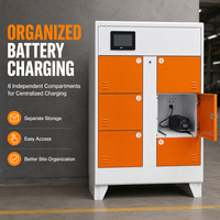 Armoire de recharge double 6+4, 6 casiers à batteries, 4 prises externes pour stations de recharge de vélos électriques commerciaux - Fabricant OEM Chine