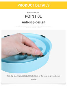 Mangkuk anjing pemberi makan lambat ramah lingkungan kualitas tinggi mangkuk hewan peliharaan plastik antiselip untuk makan mudah - Product Image 4