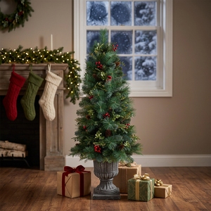 Sapin de Noël Artificiel pour Décoration Intérieure avec Baies et Cônes de Pin - Arvores De Natal Arbol De Navidad - Product Image 1