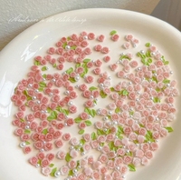 TSZS 40 pièces taille mixte rose Rose Nail Art décalcomanies 3D luxe résine perle fleur breloques accessoires pièces pour décorations d'ongles