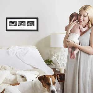 Cadre triple pour échographie de grossesse, cadre photo d'échographie de bébé pour les parents à venir, cadre pour baby shower, décoration de chambre d'enfant, noir - Product Image 1