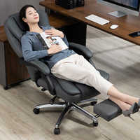 Chaise de bureau, chaise d'ordinateur, dossier de maison, confortable pour l'apprentissage, longue assise, chaise pivotante qui peut être inclinée