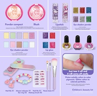 Coffret de Maquillage Lavable pour Enfants : Jouet de Simulation de Coiffure et de Maquillage pour Filles, Kit de Beauté et de Mode pour Enfants