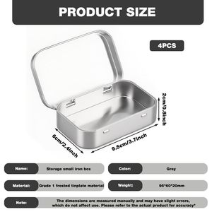 Low MOQ <b>Small</b> Hinged Rectangle Custom Printed Metal <b>Tin</b> Box <b>Tin</b> Storage Cookie Canister for Gift Packaging - Product Image 2
