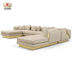 أحدث تصميم إيطالي فاخر لمنزل HJ فيلا بوكا أريكة عالية الجودة مودرنو 7 مقاعد أريكة وحدات أريكة مع كرسي