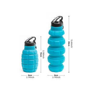 Wholesale <b>Collapsible</b> Drink <b>Bottle</b> <b>Water</b> Foldable Durable Leak-Proof Kids Silicone <b>Water</b> <b>Bottles</b> for Travel Camping Cycling - Product Image 2