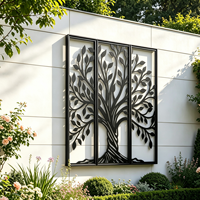 Panel Decorativo de Acero Galvanizado Cortado con Láser, Panel de Privacidad de Acero Corten Resistente a la Intemperie, Valla Divisoria para Jardín o Balcón