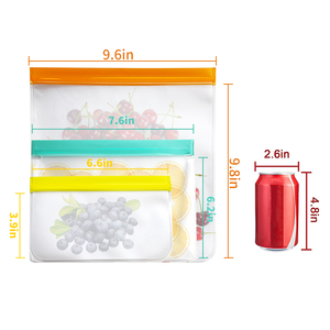 Reusable Stand up Pouch Gravure Printed Silicone Food Storage <b>Bag</b> with EVA Plastic Zipper for Fresh Fruits and Vegetables - Product Image 4
