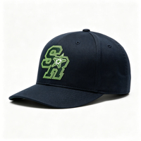 Topi Baseball 6 Panel Warna Solid Custom ODM OEM Pabrik, Bordir Logo Huruf Bintang Custom, untuk Olahraga dan Kegunaan Sehari-hari
