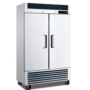 Refrigerador Comercial de Acero Inoxidable de 2 Puertas, Refrigerador y Congelador para Cocina - Product Image 1