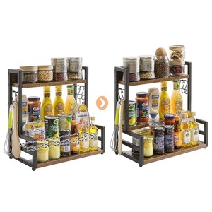 Étagère à <span class=keywords><strong>épices</strong></span> pliante en bois à 4 niveaux avec design étagé, organisateur de cuisine sur pied, étagère de <span class=keywords><strong>rangement</strong></span> pour comptoir, <span class=keywords><strong>placard</strong></span> - Product Image 6